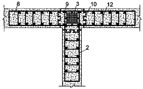 T-shaped plug-in type reinforced connecting pitch point of fabricated wall board
