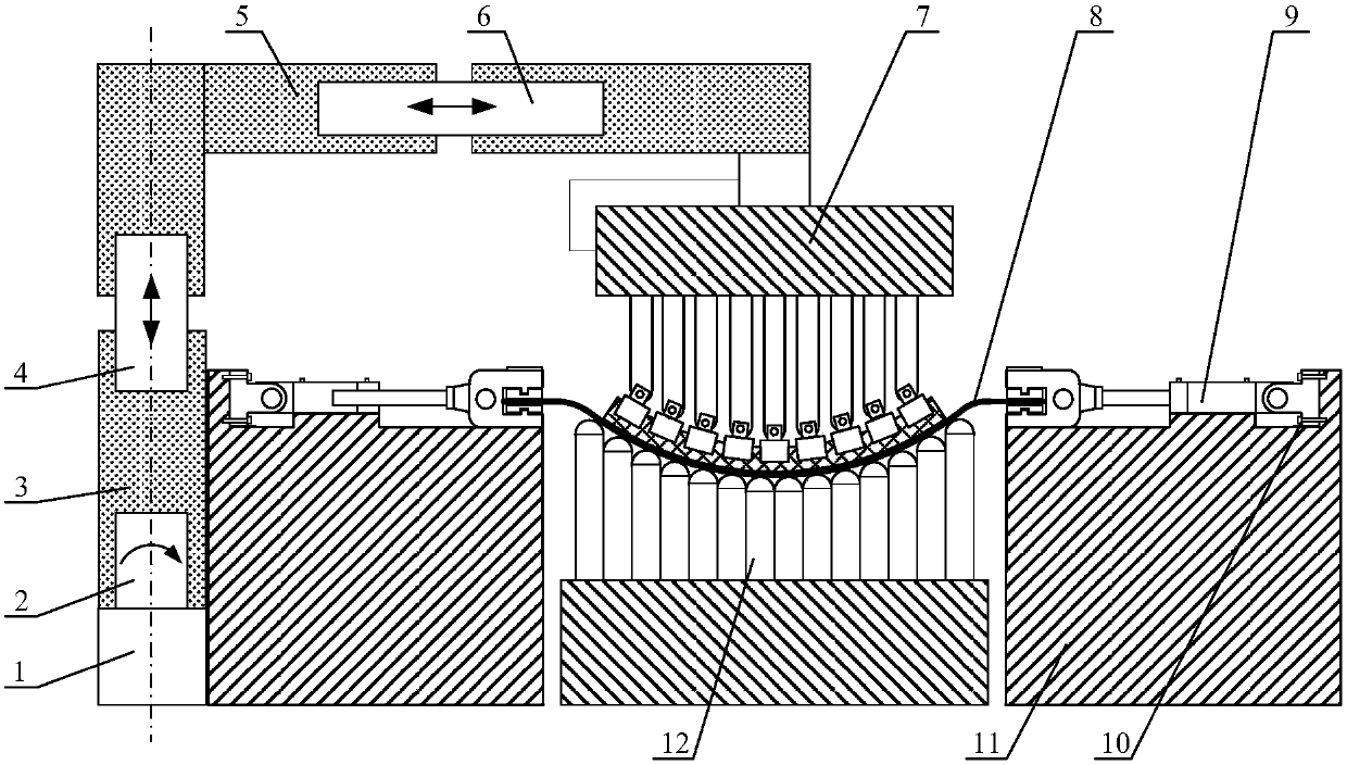 Digital flexible forming device and method of large-size ring unit