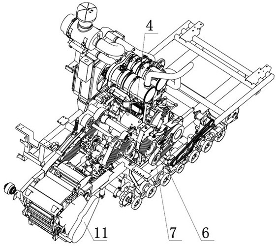 Transmission and control system of self-propelled silage combine harvester