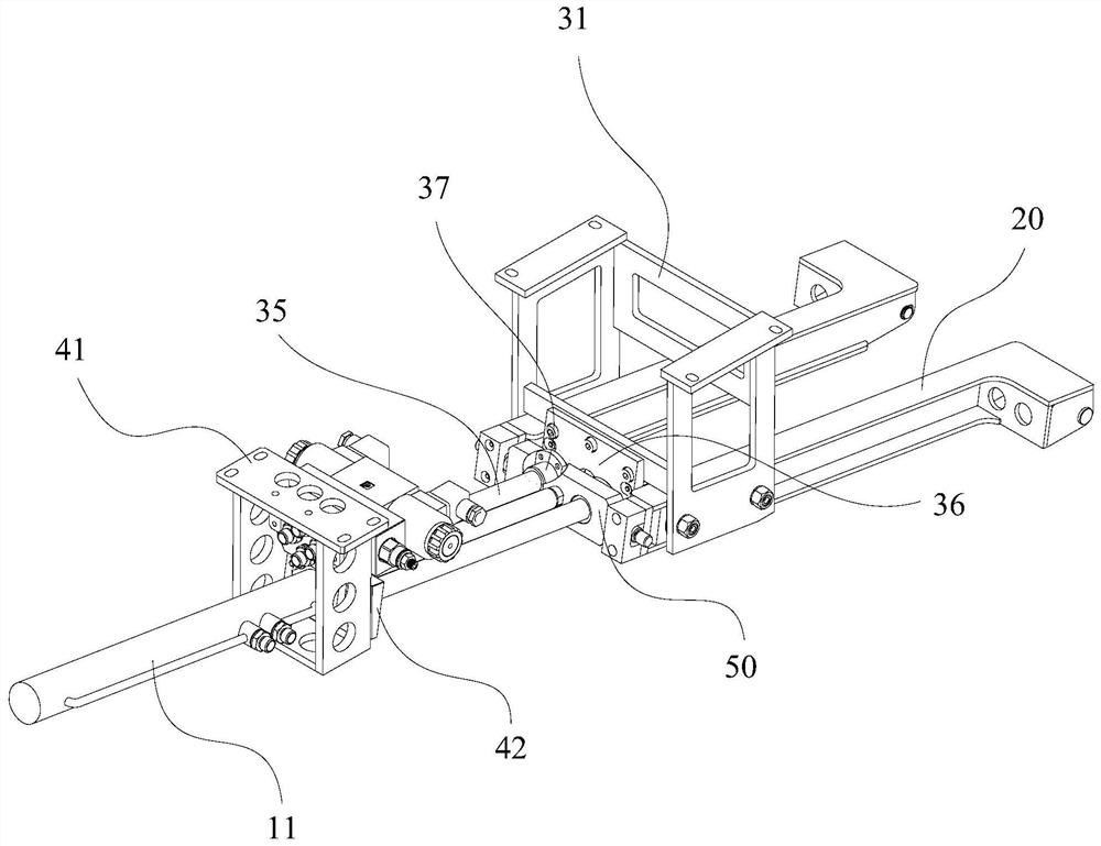 Car body inclined support device and forklift