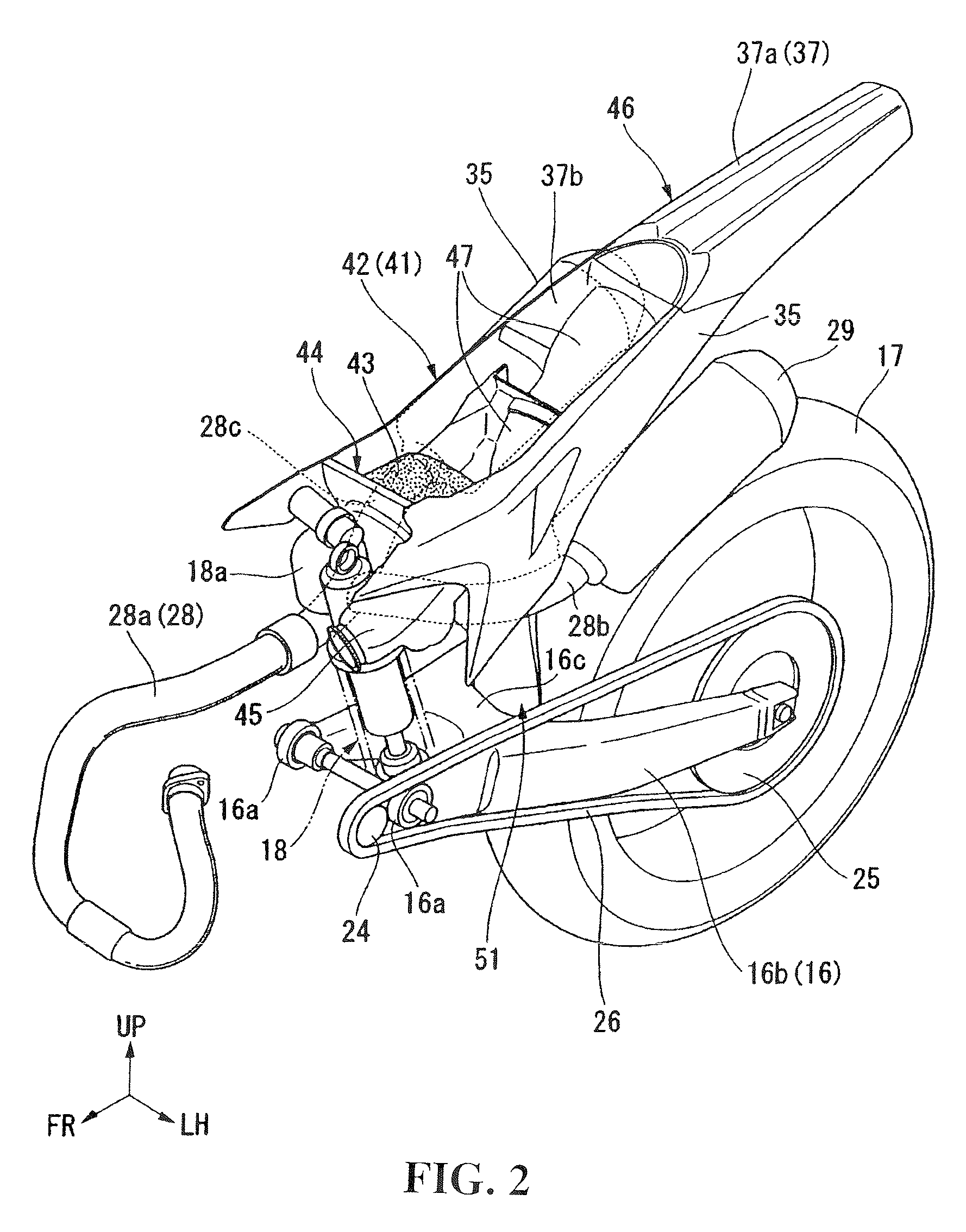 Mudguard structure for straddle-ride type vehicle