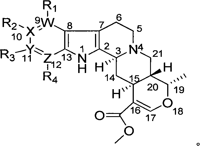 Raubasine derivative, preparation and application thereof