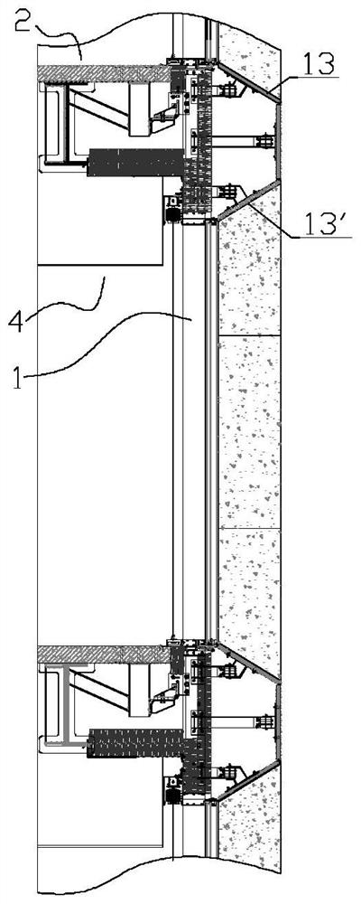 Large-breadth unit combined type curtain wall window system and construction and installation method thereof