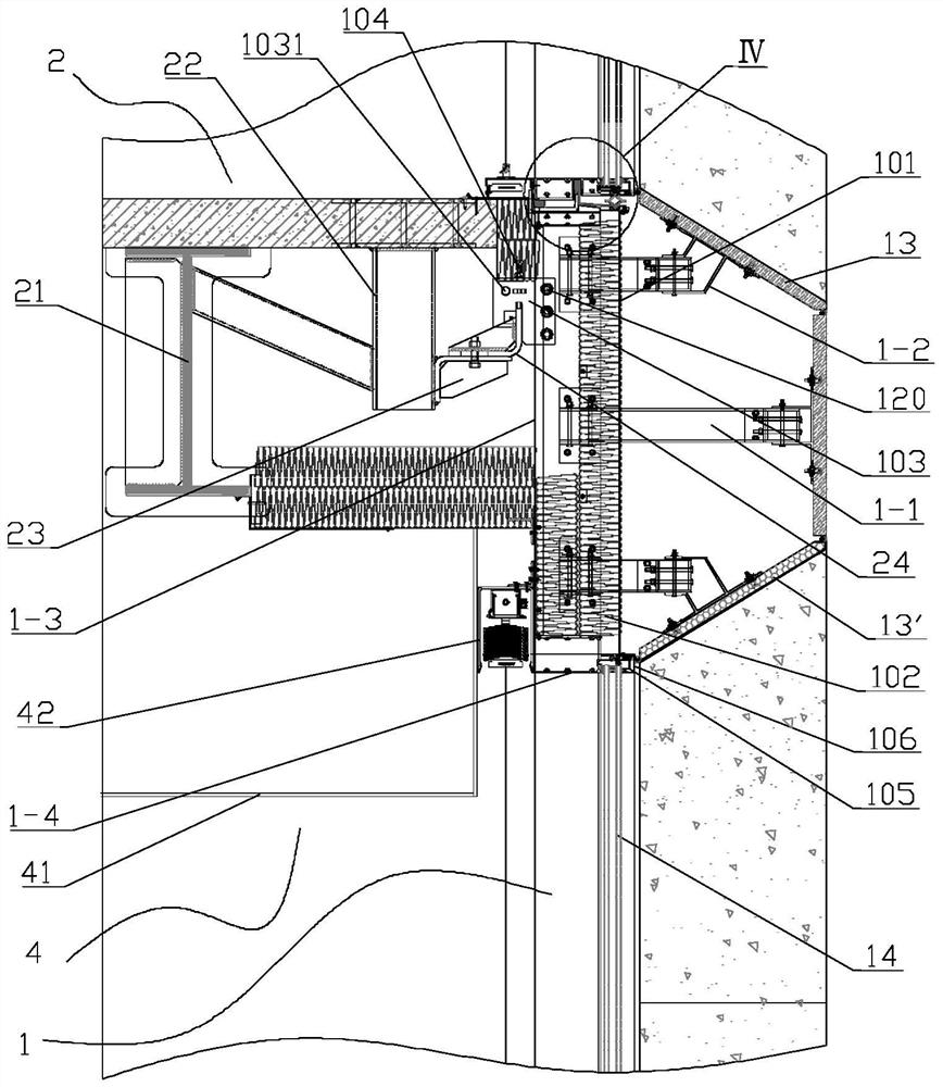 Large-breadth unit combined type curtain wall window system and construction and installation method thereof