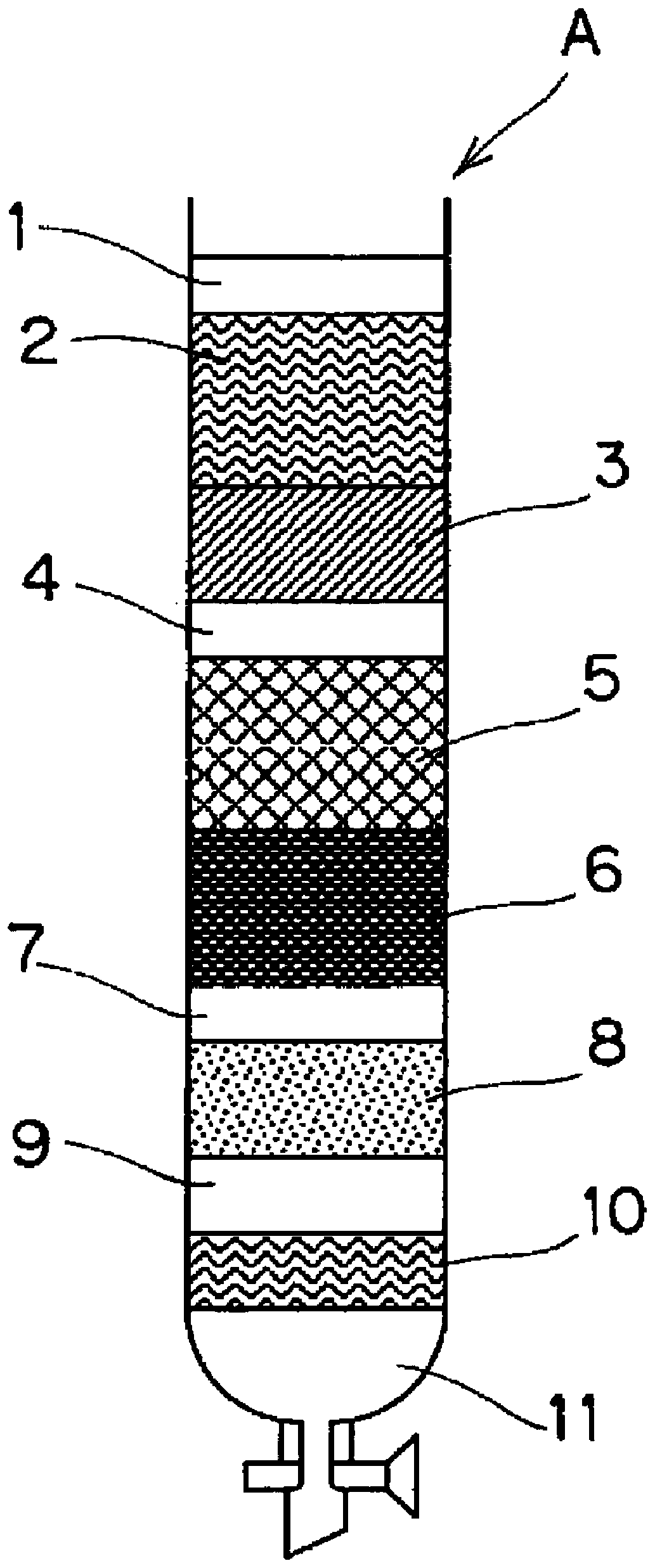 Sulfur-removing material, purification column using same, and pretreatment method for analysis of organic substances