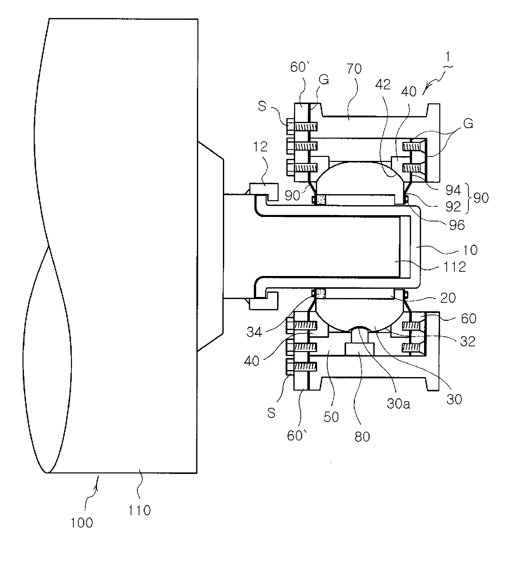 Bearing device for roll of hot dipping bath in continuous hot dip ...