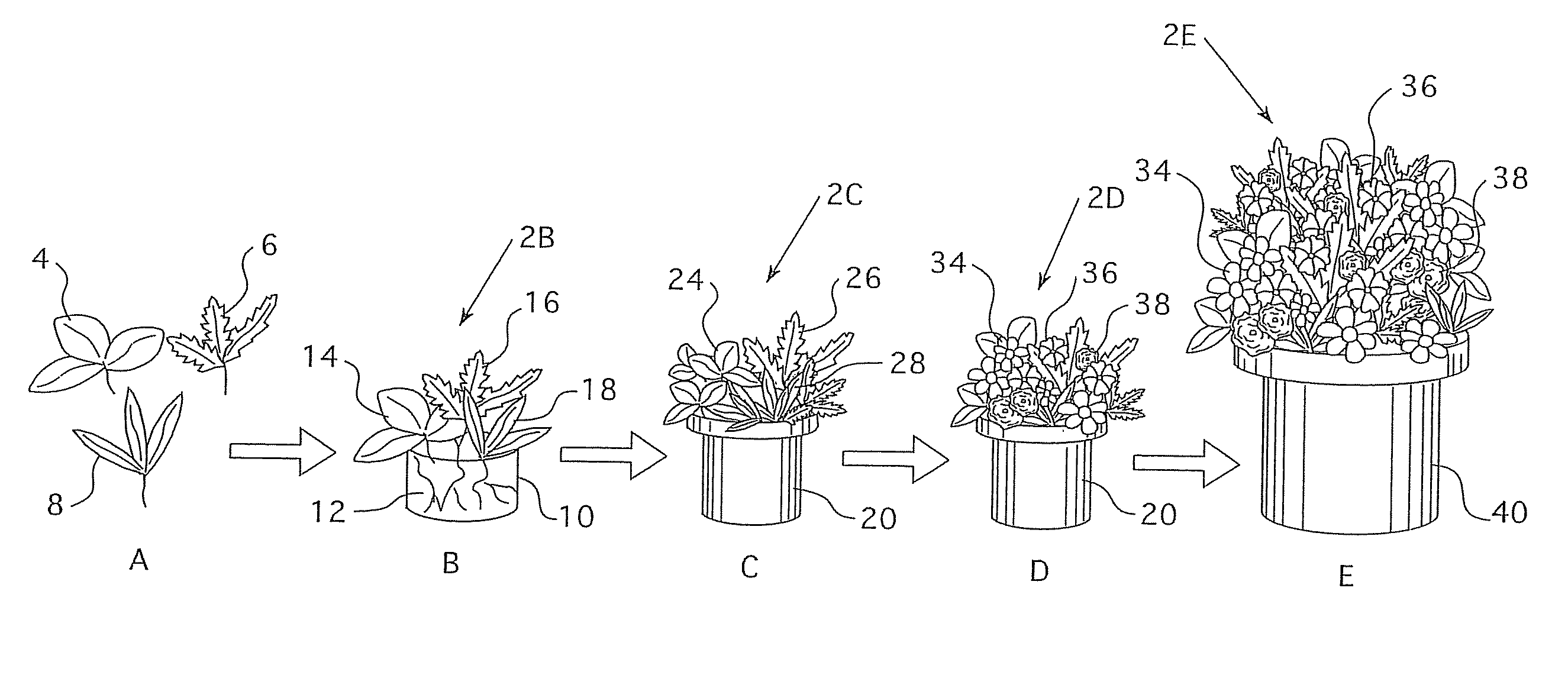 Method of producing a horticultural display