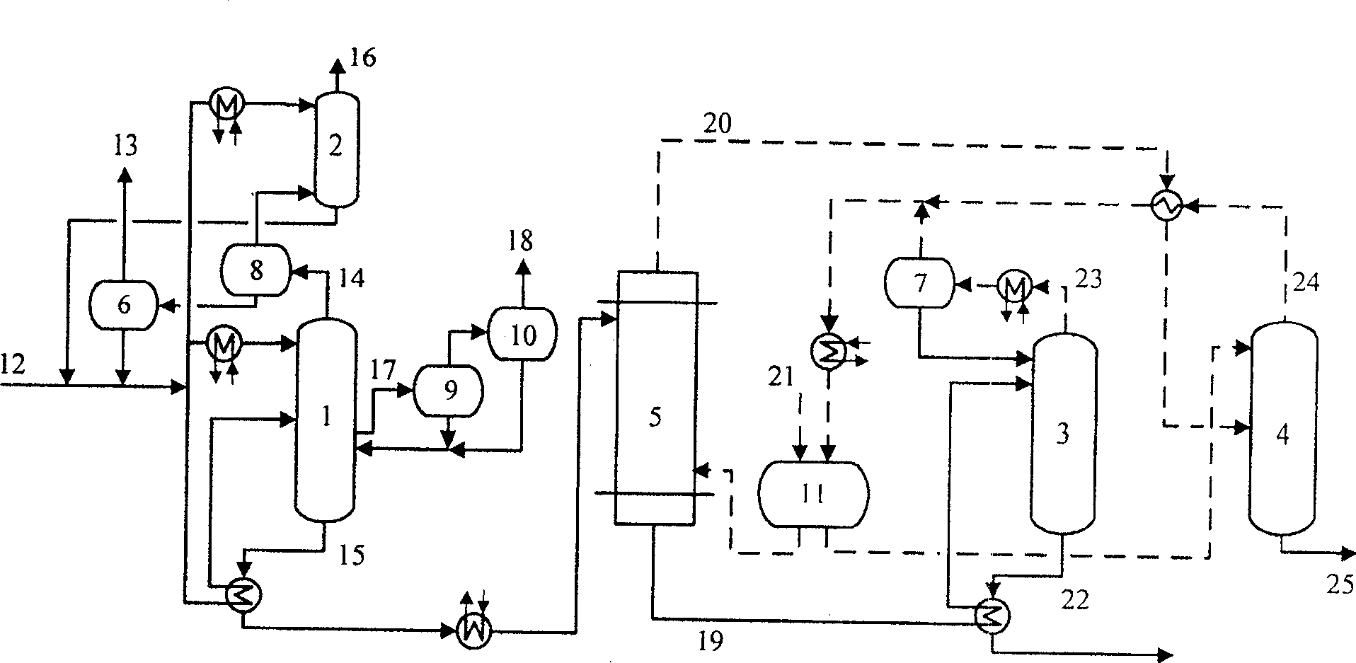 Method for treating coal gasification wastewater by single-tower pressurization stripping and device therefor