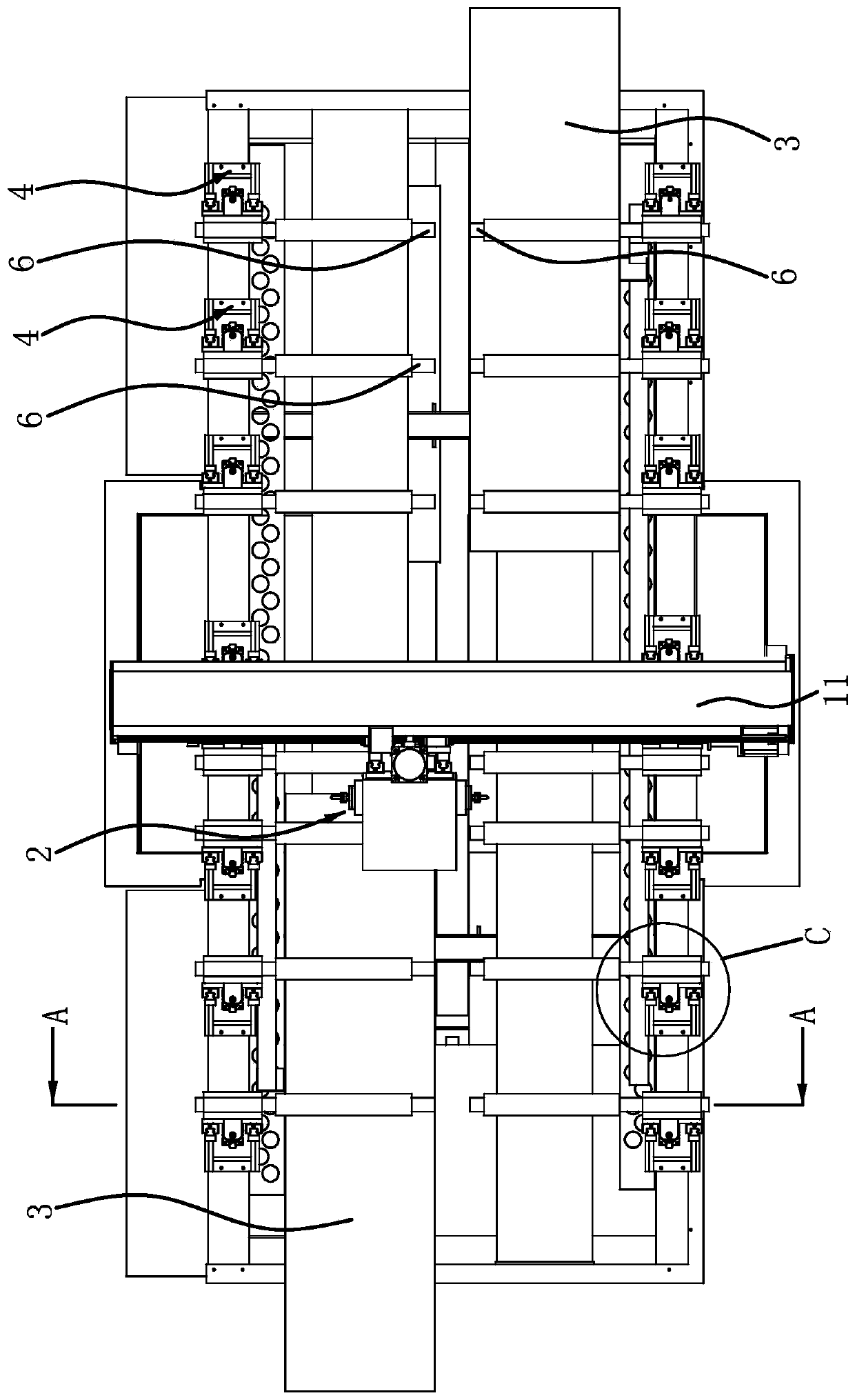 Positioning structure of carpentry machining center