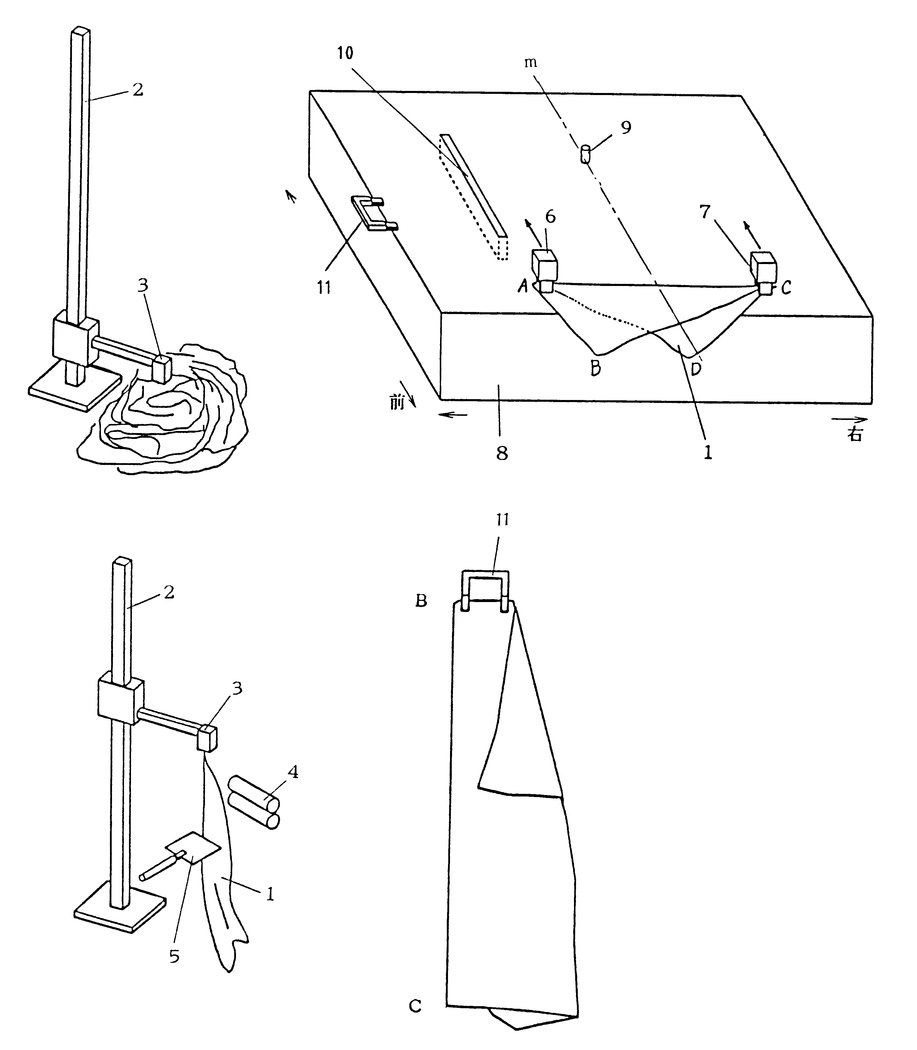 Method and apparatus for spreading a rectangular sheet of fabric