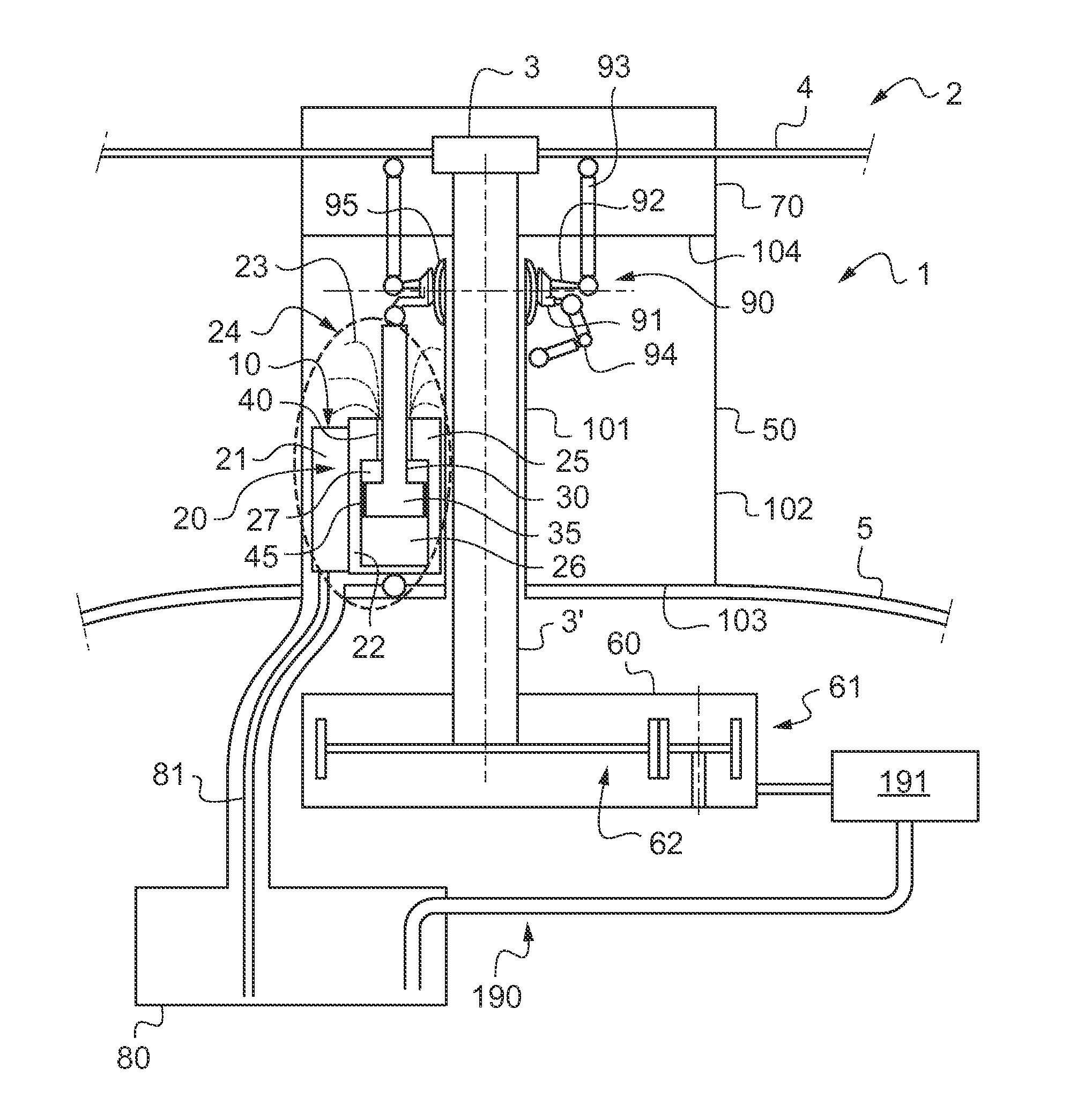 Aircraft hydraulic system comprising at least one servo-control, and an associated rotor and aircraft