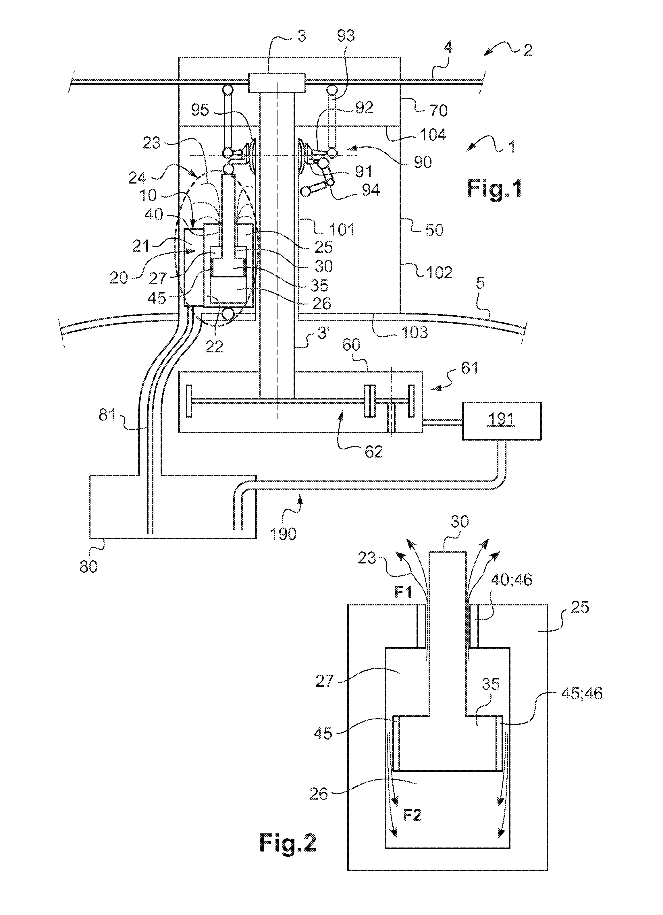 Aircraft hydraulic system comprising at least one servo-control, and an associated rotor and aircraft