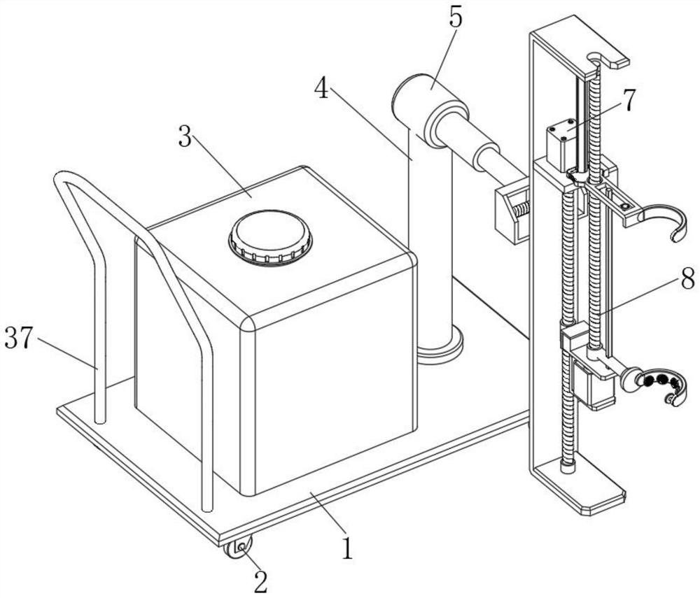 Mechanical tree whitewashing device for forestry