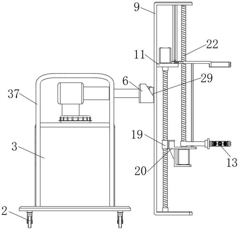 Mechanical tree whitewashing device for forestry