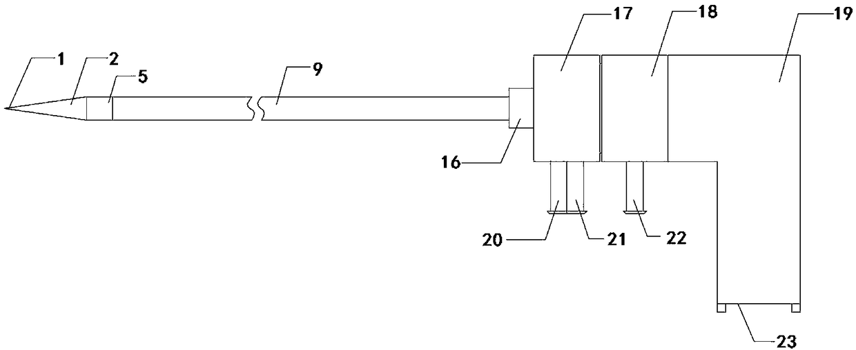 Microwave ablation needle and microwave ablation instrument capable of feeding back puncture pressure and tracing temperature field