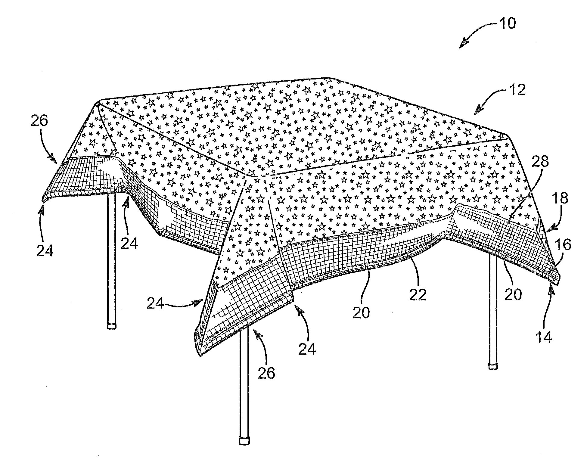 Weighted, Foldable, Pleated Tablecloth Apparatus and Method