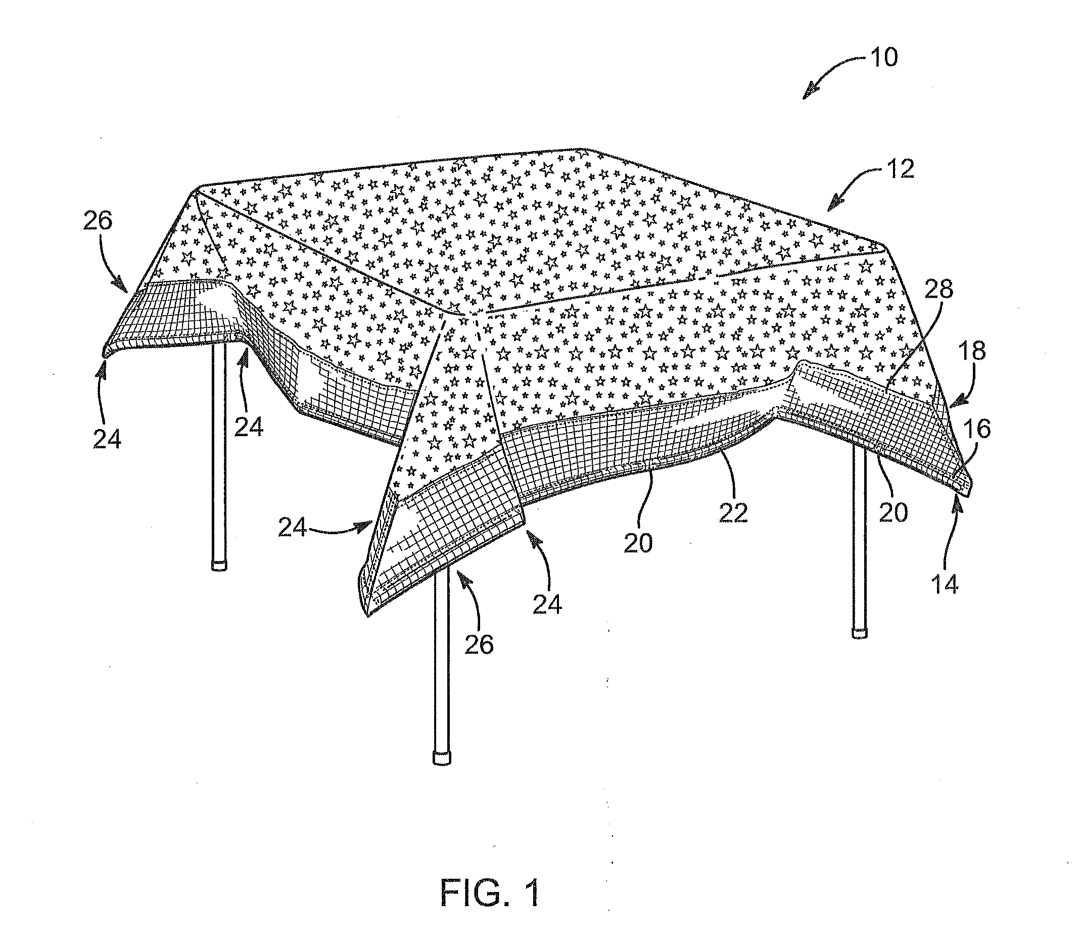 Weighted, Foldable, Pleated Tablecloth Apparatus and Method