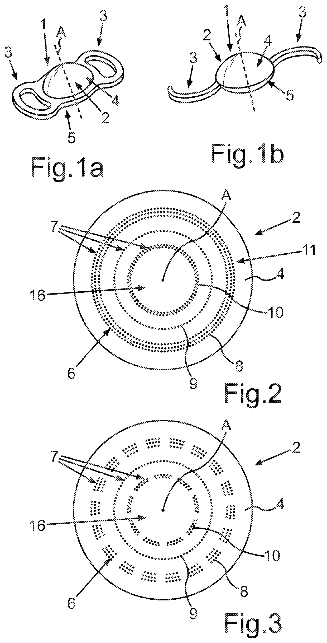 Artifical eye lens with diffractive grating structure and method for producing an artificial eye lens