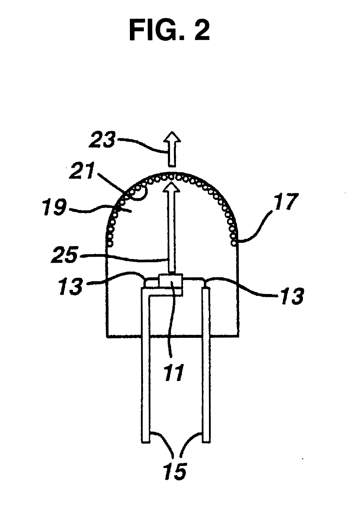 Phosphor down converting element for an LED package and fabrication method
