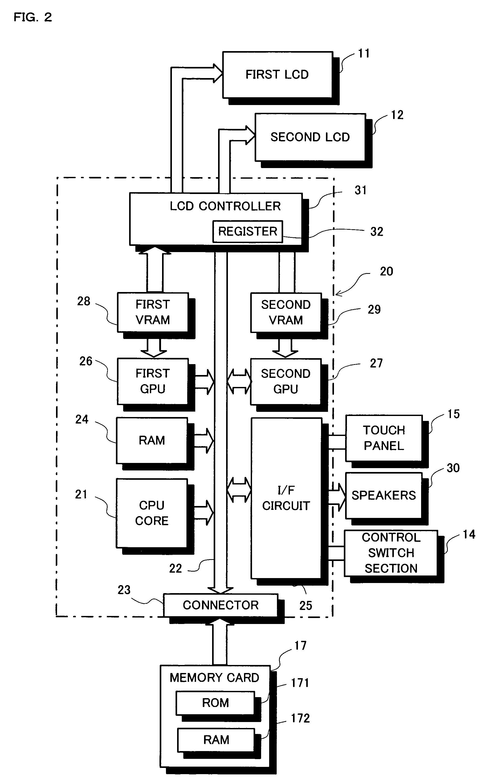 Image processing program and image processing device for moving display area