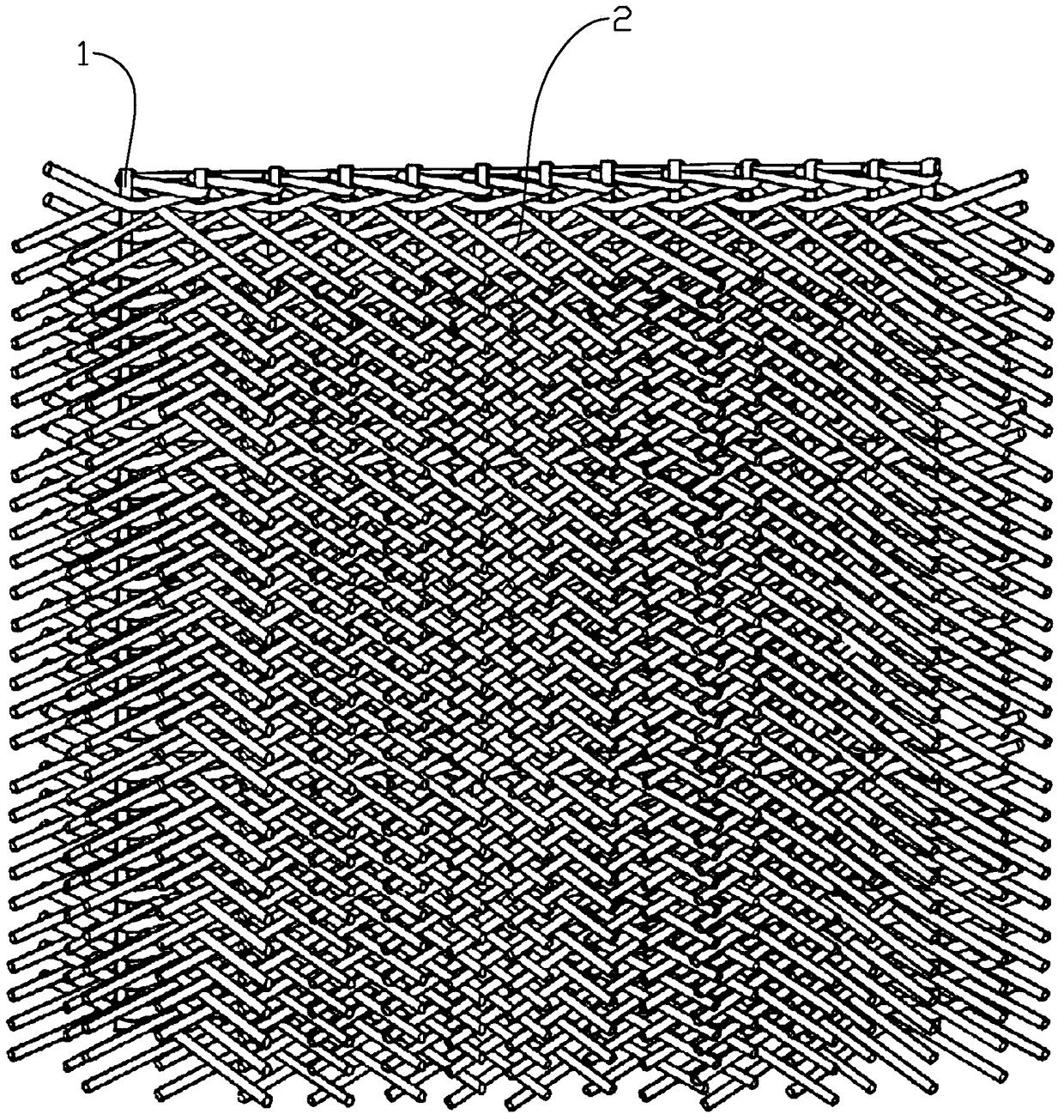 Building material for wall woven decoration suitable for standardized production and production method of building material