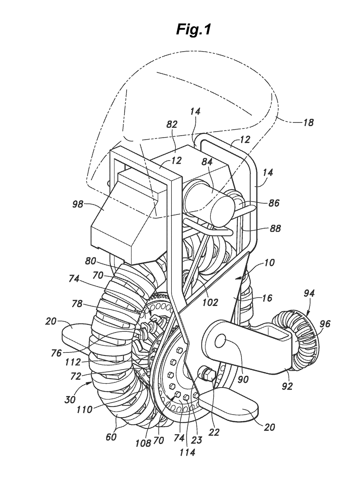 Frictional propulsion device and omni-directional vehicle