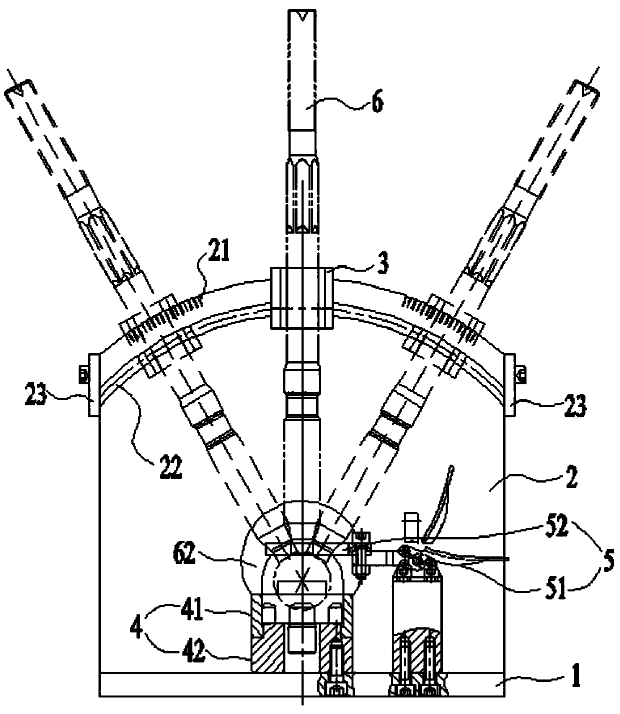 Measuring device and measuring method for swing angle of ball head