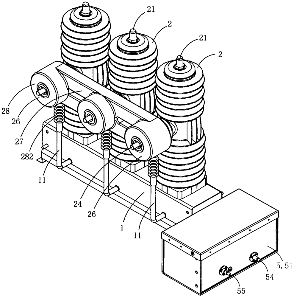 Side-mounted high-voltage vacuum circuit breaker