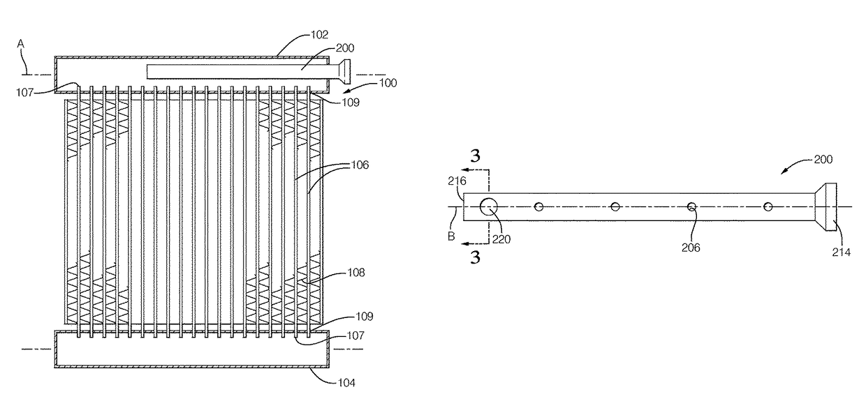 Heat pump heat exchanger having a low pressure drop distribution tube