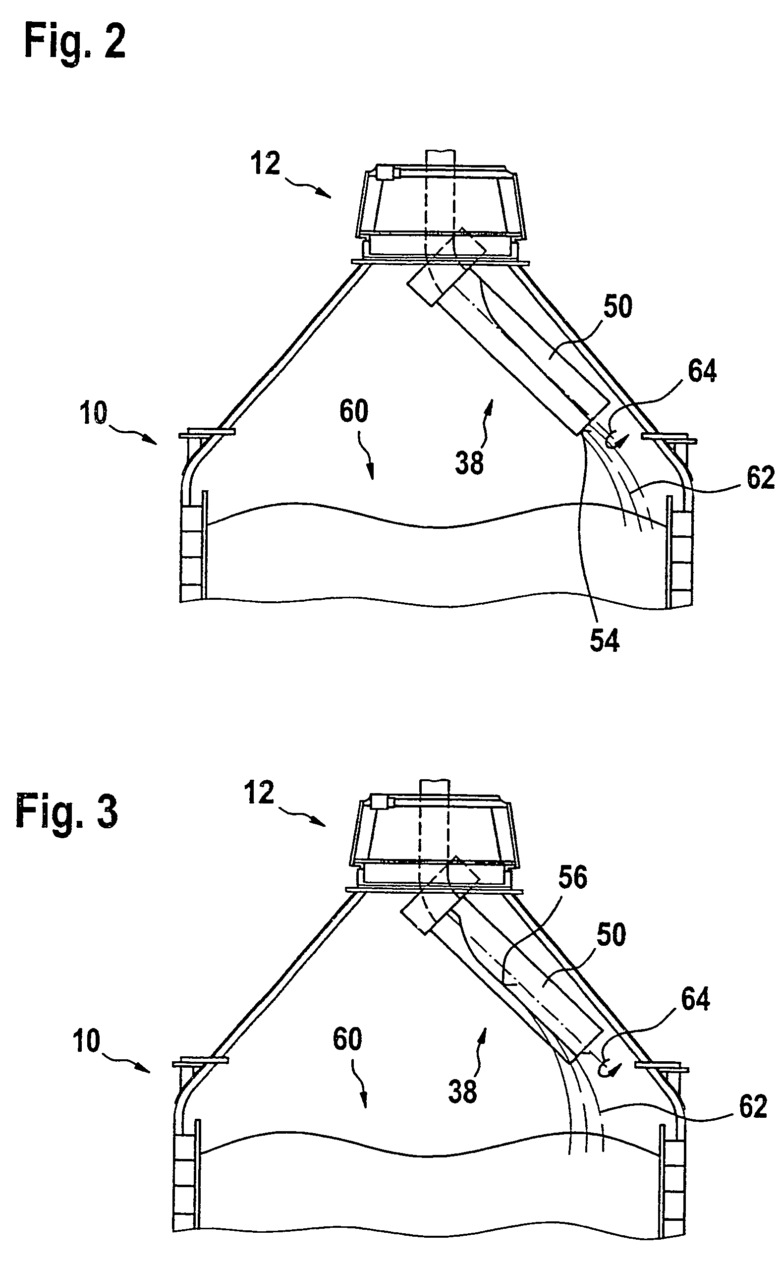 Charging device with rotary chute
