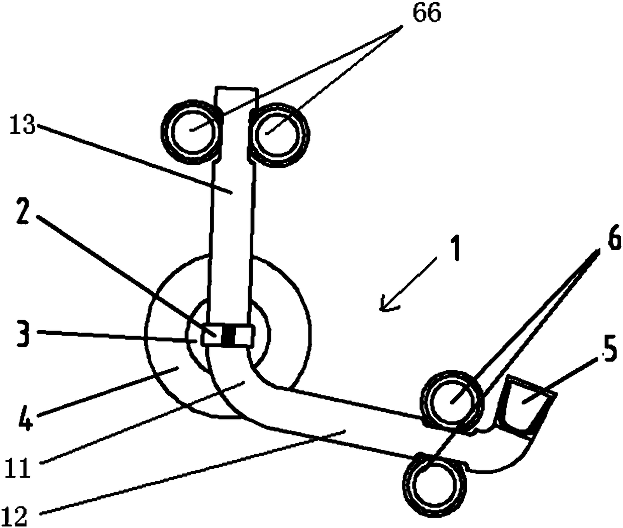 A fast transfer device and method with adjustable landing point based on rotary form