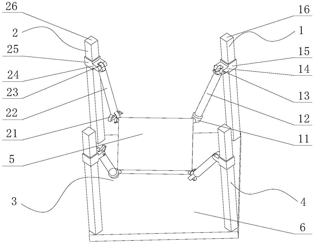 Four-degree-of-freedom posture leveling mechanism