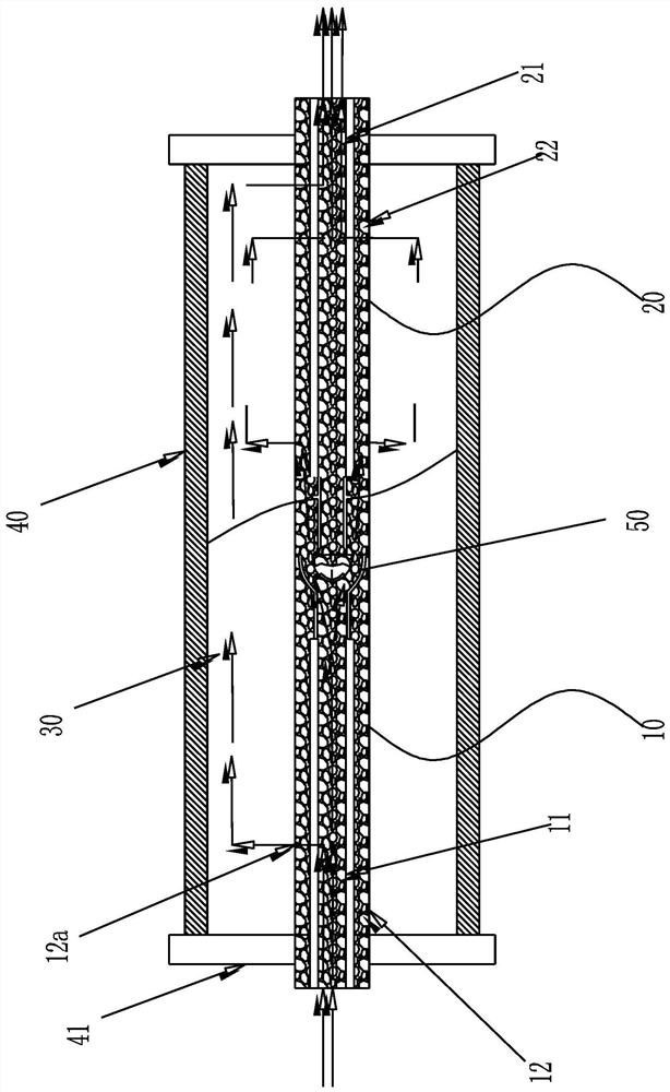 A kind of forward osmosis drawing liquid flow direction distribution device and drawing method