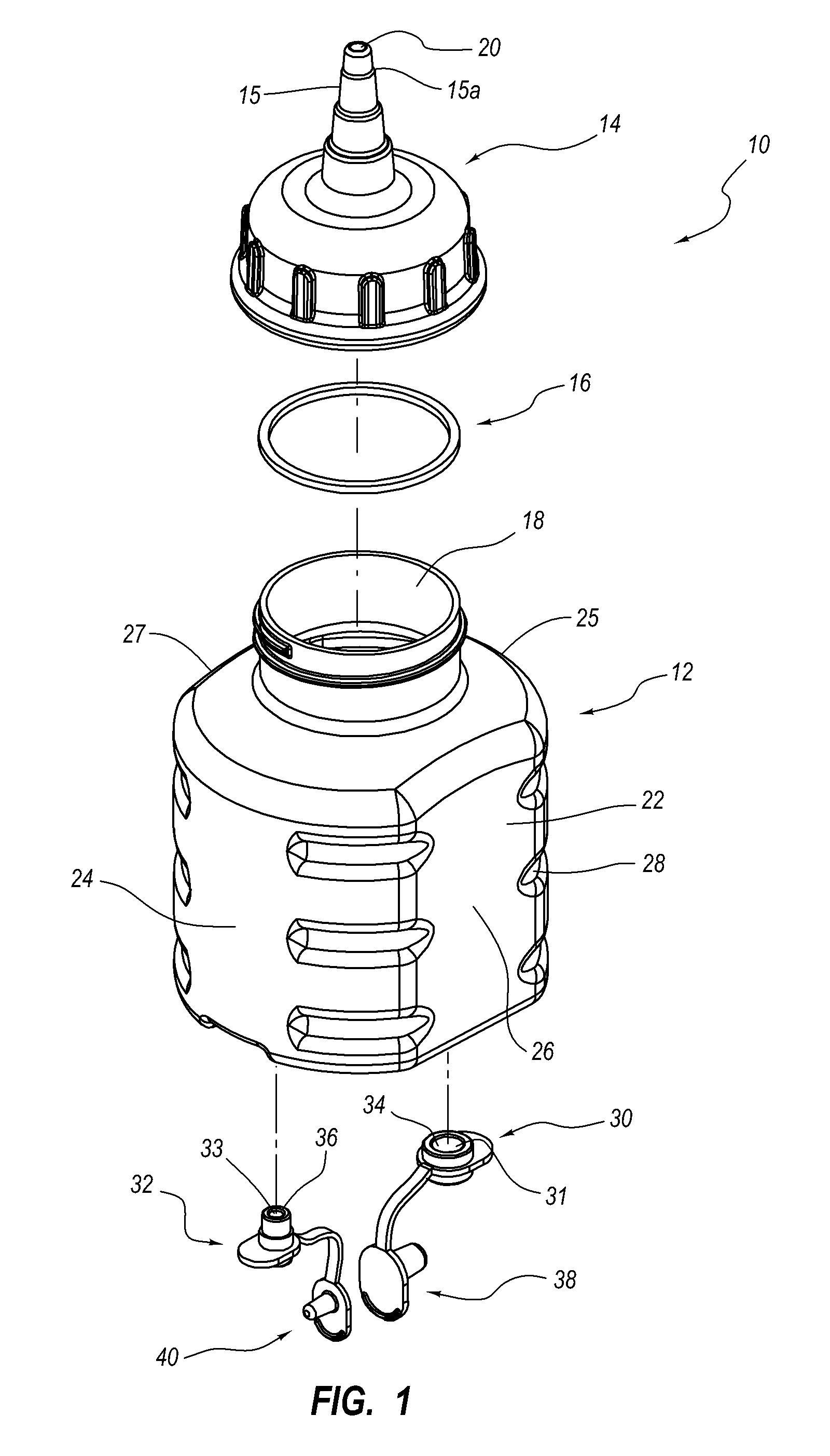 Bottle for delivering nutrients to an enteral feeding tube