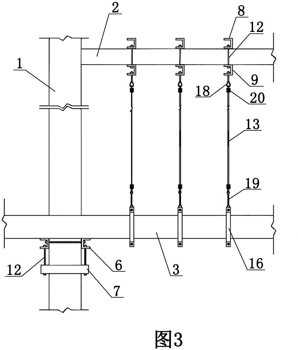 Steel wire hanging frame and construction method thereof