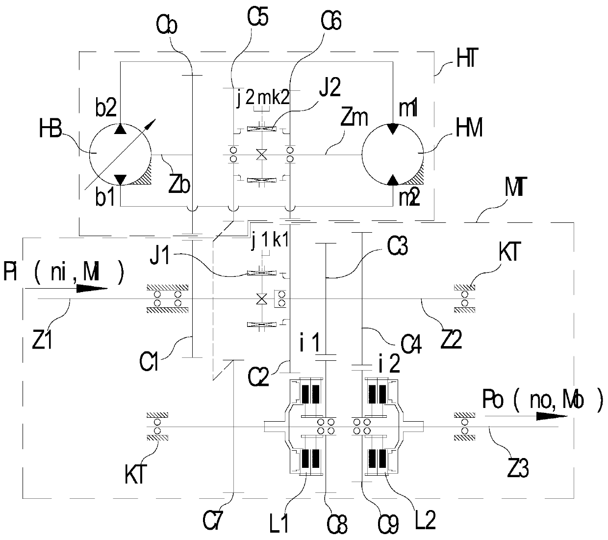 Speed transforming transmission device for vehicles