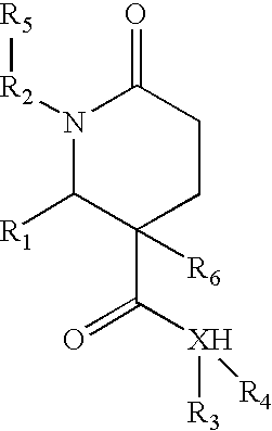 1,2-disubstituted-6-oxo-3-phenyl-piperidine-3-carboxamides and combinatorial libraries thereof