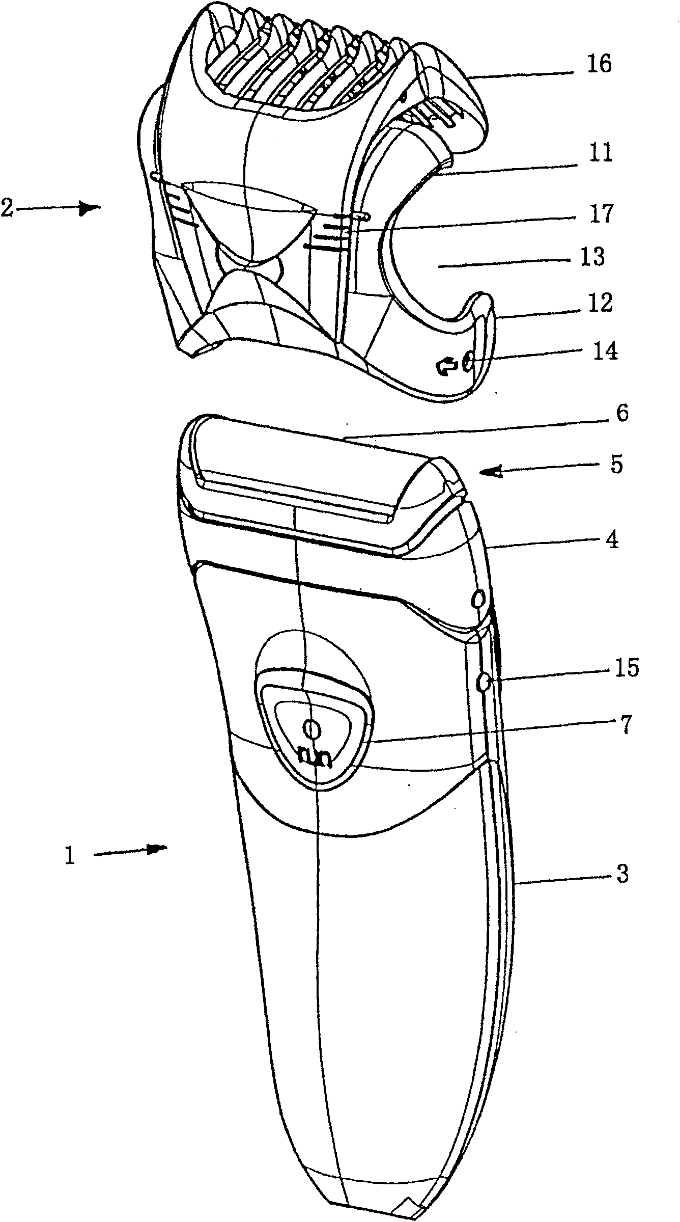 System comprising an electric razor and at least one accessory