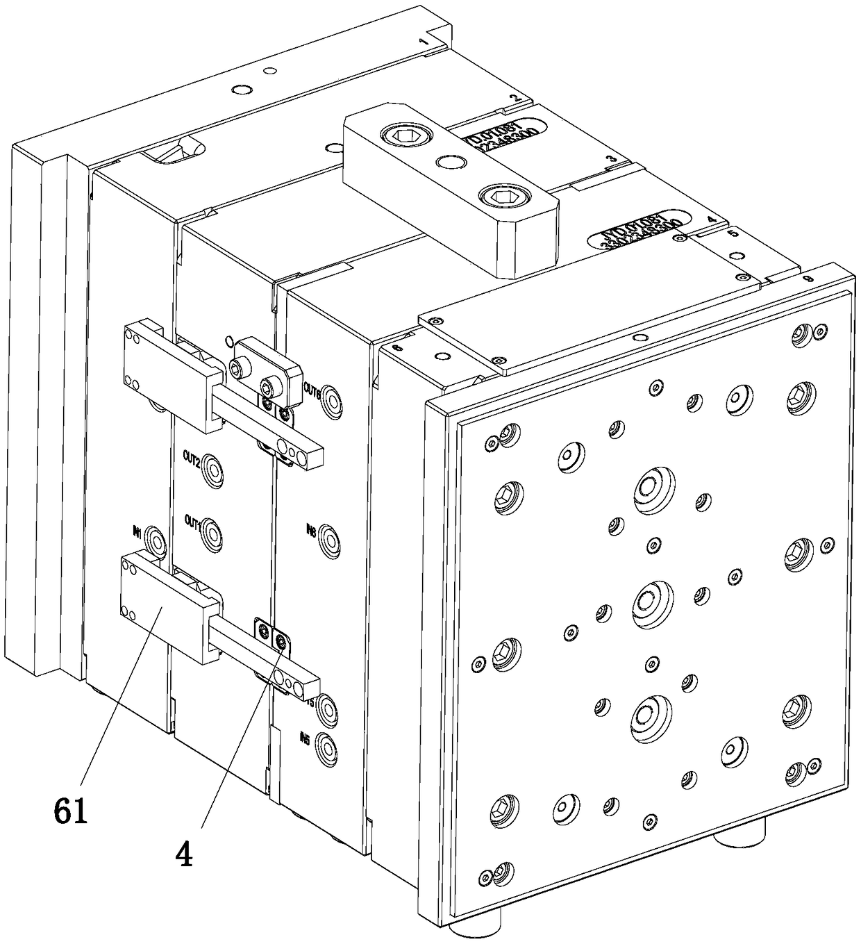 Washing machine power supply lower shell mould