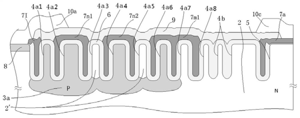 Field plate buried layer terminal structure and manufacturing method in trench of semiconductor device