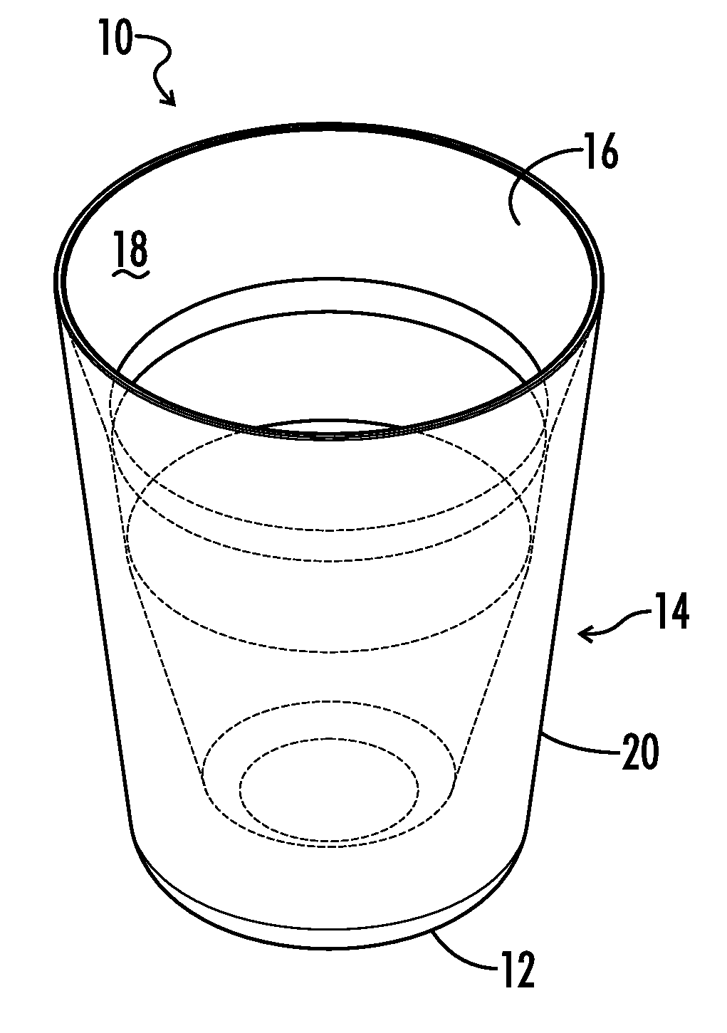 Polymeric replacement for a glass drinking container