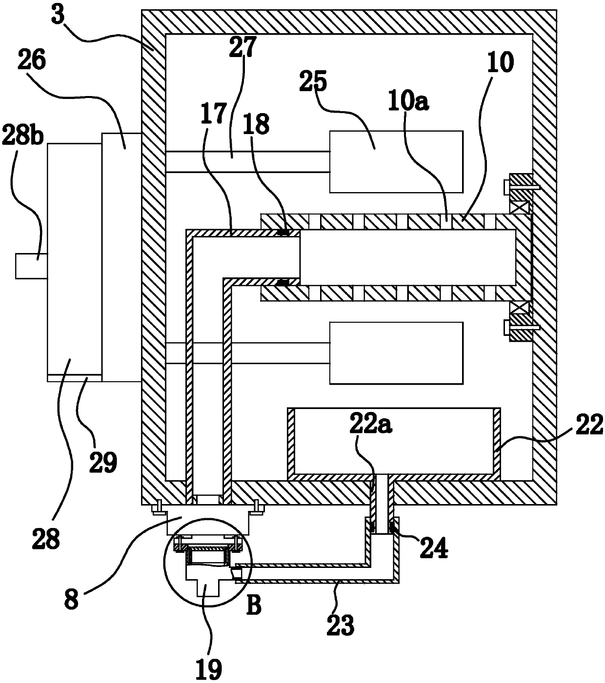 Dust suction mechanism of printing device for printed fabrics