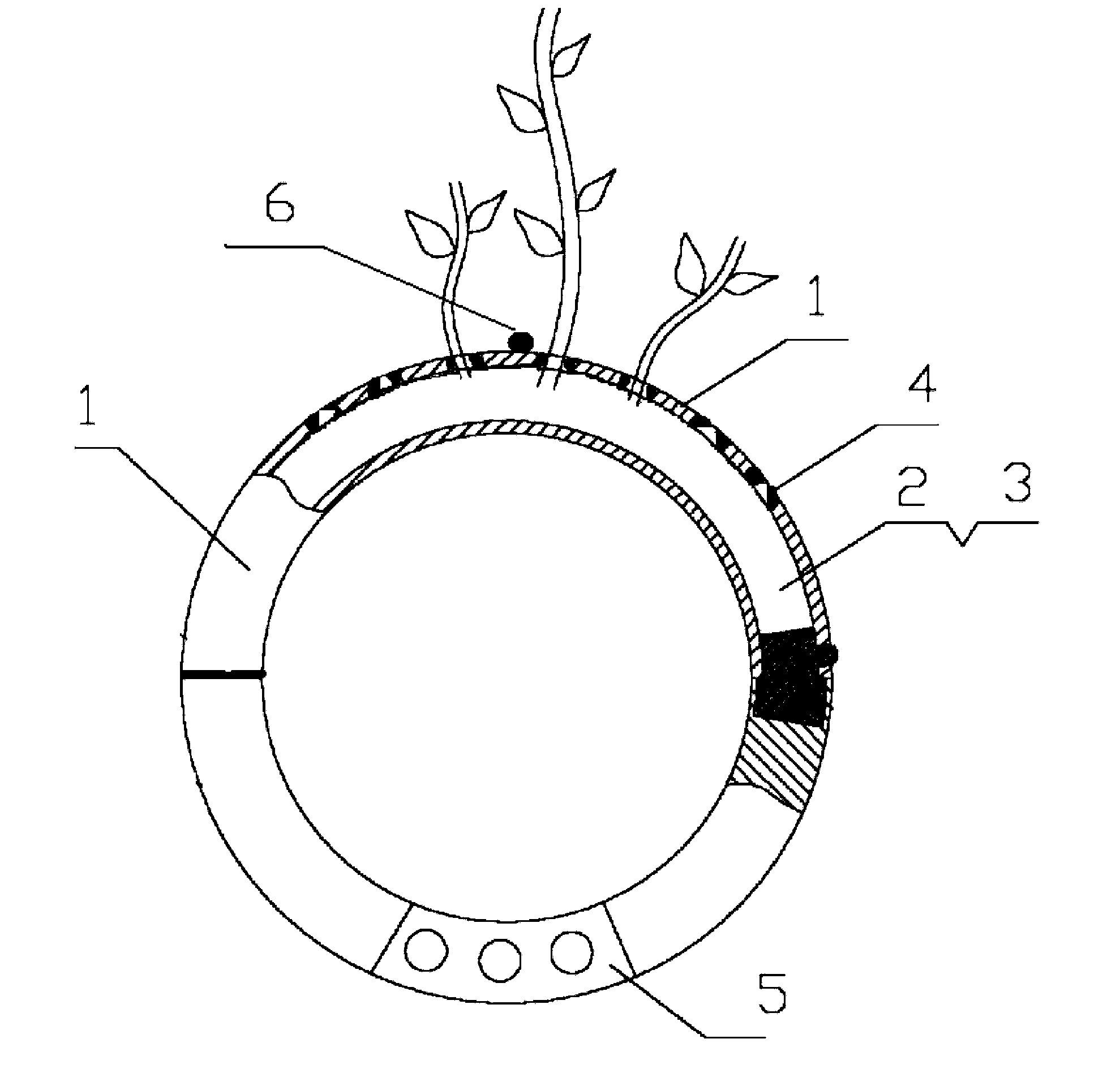 Plant growth ring for slowing water loss in nutrient medium