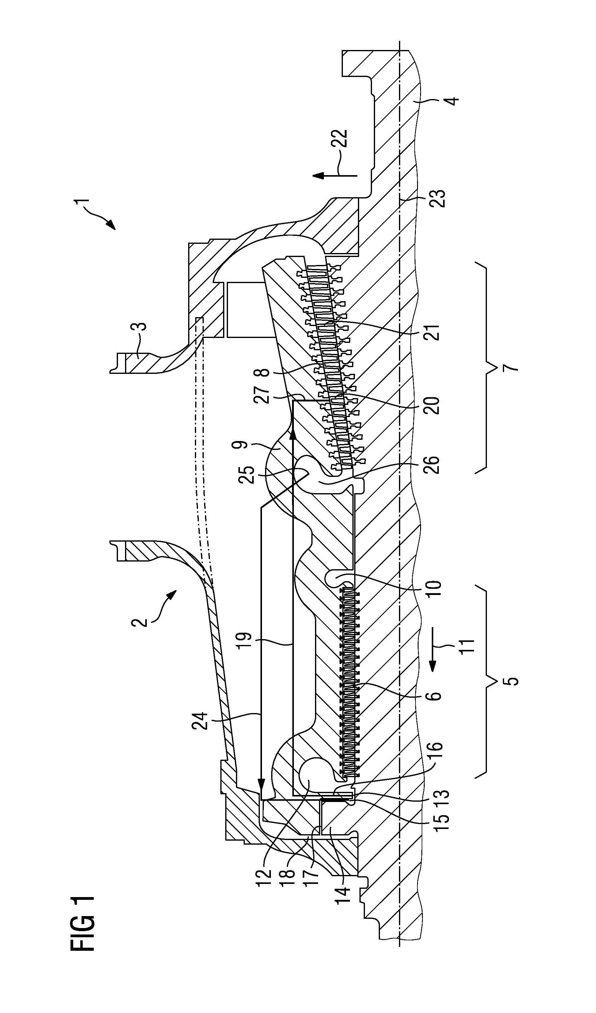 Disabling circuit in steam turbines for shutting off saturated steam