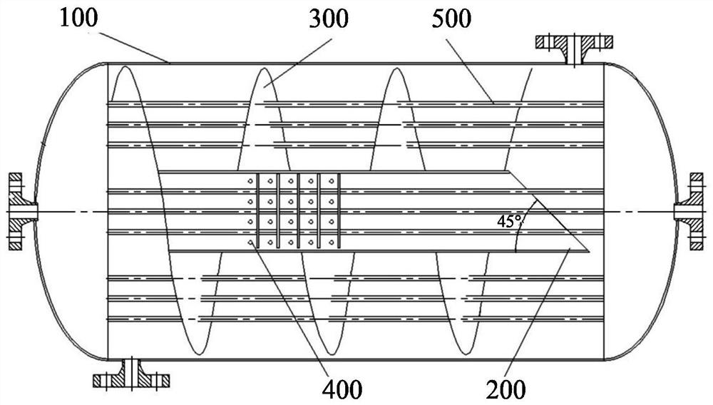 Combined type spiral baffle plate heat exchanger