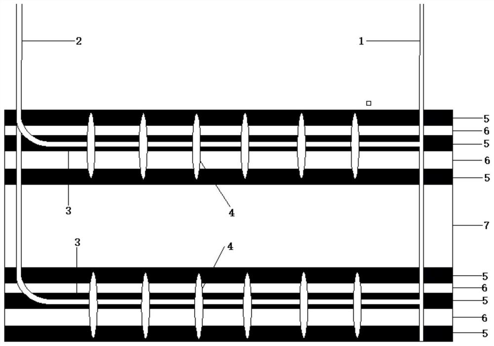 High-efficiency coalbed methane extraction method by staged fracturing in multi-bottom horizontal wells in thin coal seam groups with large spacing