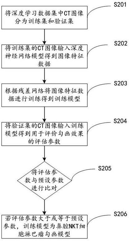 Nasal NKT cell lymphoma radiotherapy target area automatic sketching method and device