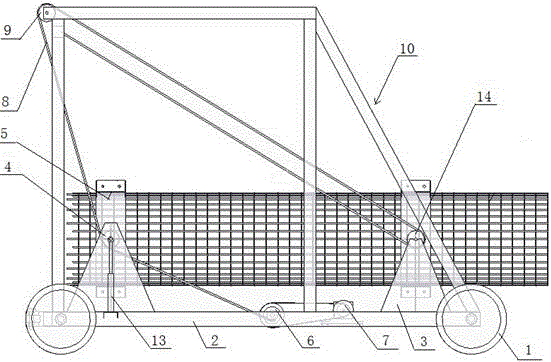 Movable type reinforcement cage mounting device