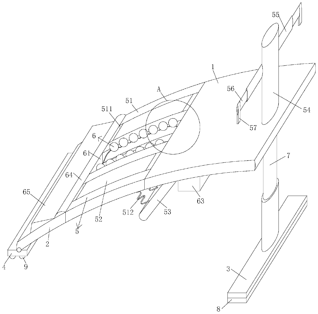 Sit-up exercise device with spine protection function for senior high school students