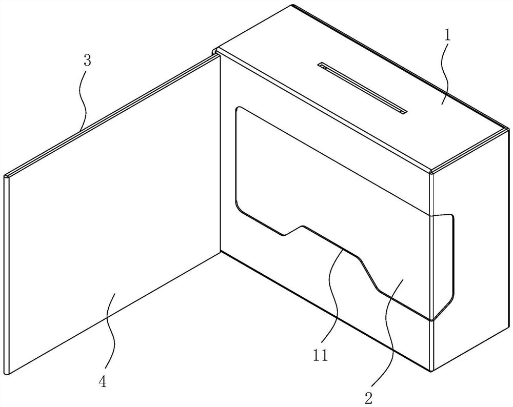 Clear display type packaging box and production process thereof